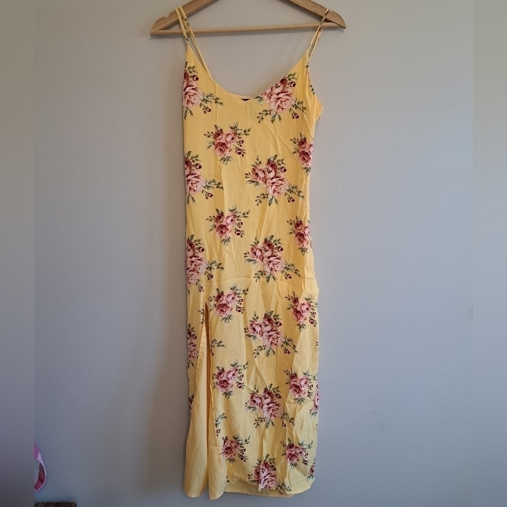 F21 Yellow Floral Dress Size Small